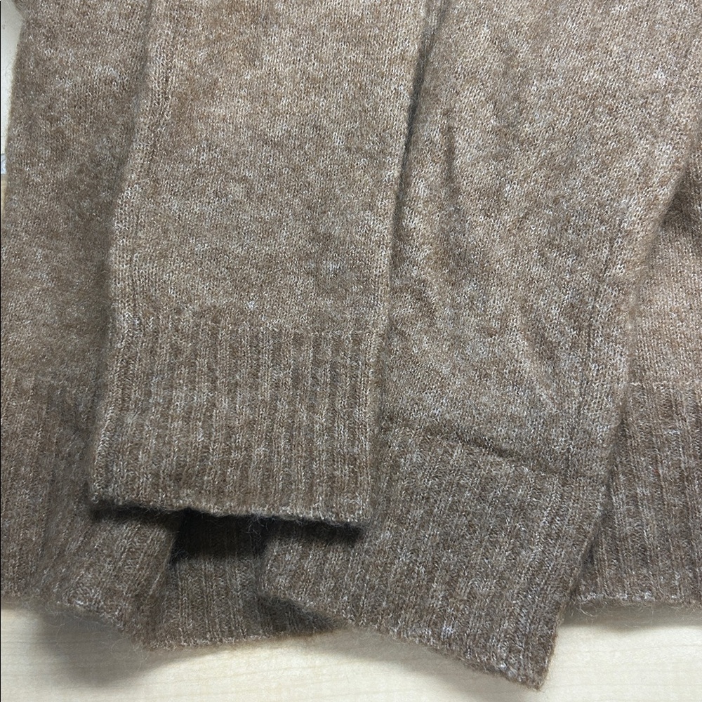 Sezane Tan Button-Detail Crew Neck Sweater - Picture 6 of 15